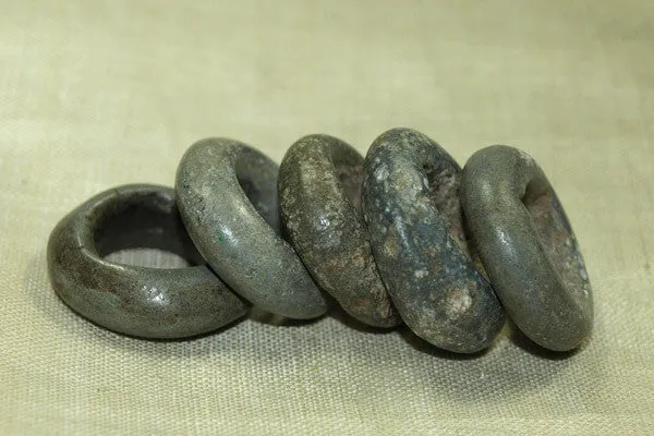 Set of Antique German Silver Hair Rings from Ethiopia