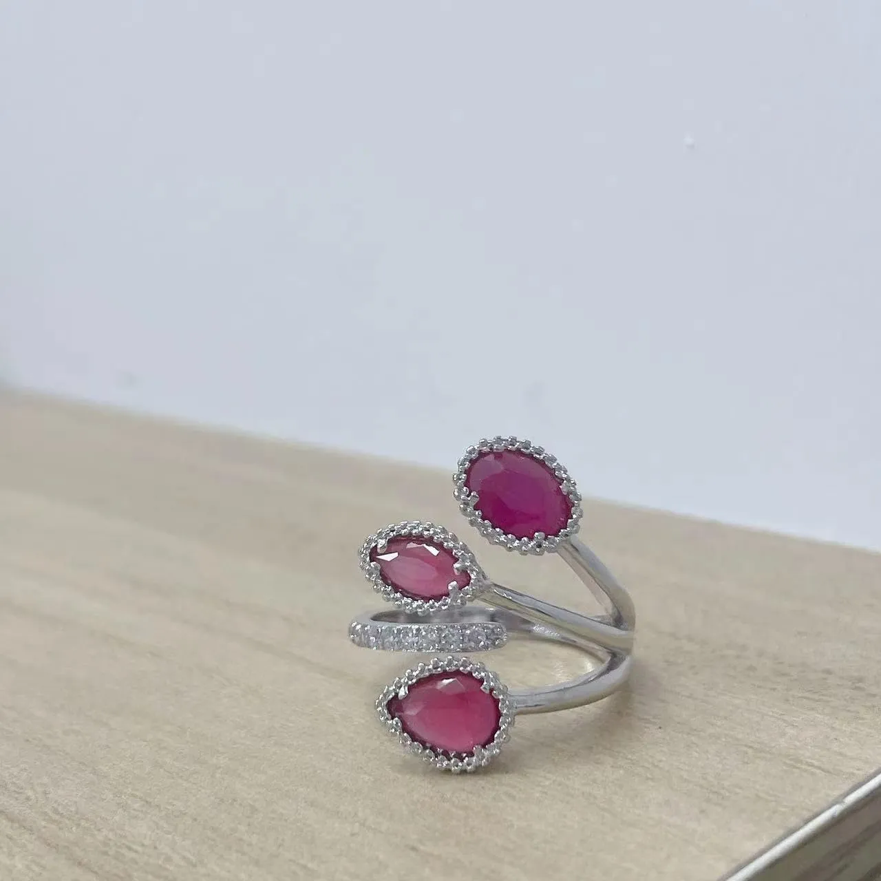 Shiny Diamond Teardrop Open Statement Ring for Women Girls Rhinestone CZ Crystal Leaf Climber Wrap Finger Band Engagement Promise Rings Bands Fashion Jewelry Gifts for Mother's Day