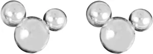 Silver Balls Tiny Mickey Mouse Stud Earrings Cute Small Unique Cool Stainless Steel Earrings
