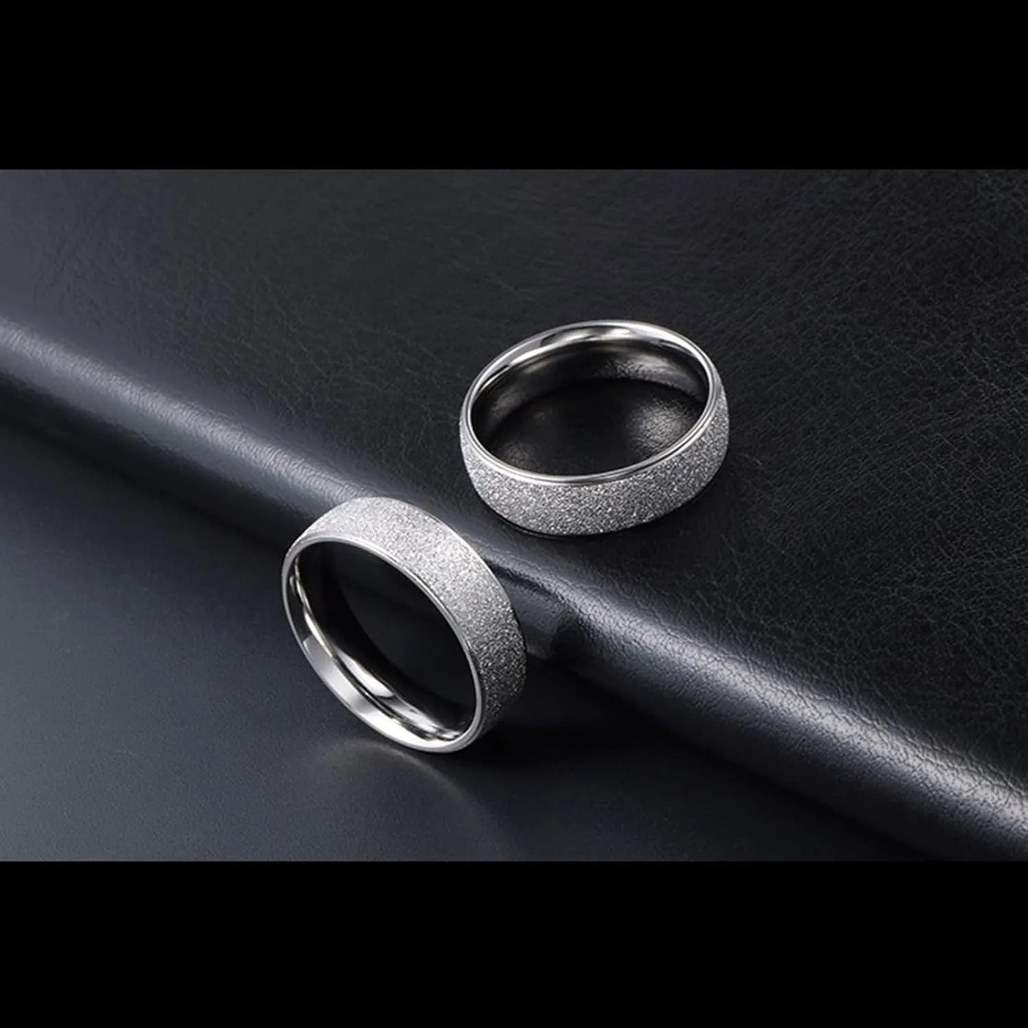 Silver Rings for Women, Stainless Steel Rings for Men Silver Matte Ring 6mm Men's and Women's Fashion Rings