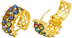 Simulated Turquoise Huggie Earrings Rhinestone Small Gold Hoop Earrings for Women Girls Lucky Blue Boho Beaded Unique Gifts Hoop hypoallergenic Thin Earrings