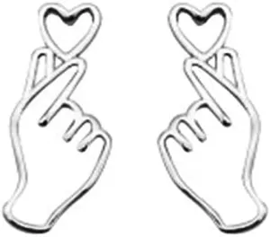 SLUYNZ 925 Sterling Silver Heart Studs Earrings for Women Teens Unique Sweet Love Heart Post Studs Earrings