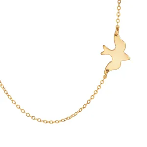 Small Soar Dove Bird Necklace, Delicate 925 Silver or 14k Gold fill or 14K Rose Gold fill Flying Bird Pendant Choker Necklace, Dainty Chain Layering Jewelry (Customize)