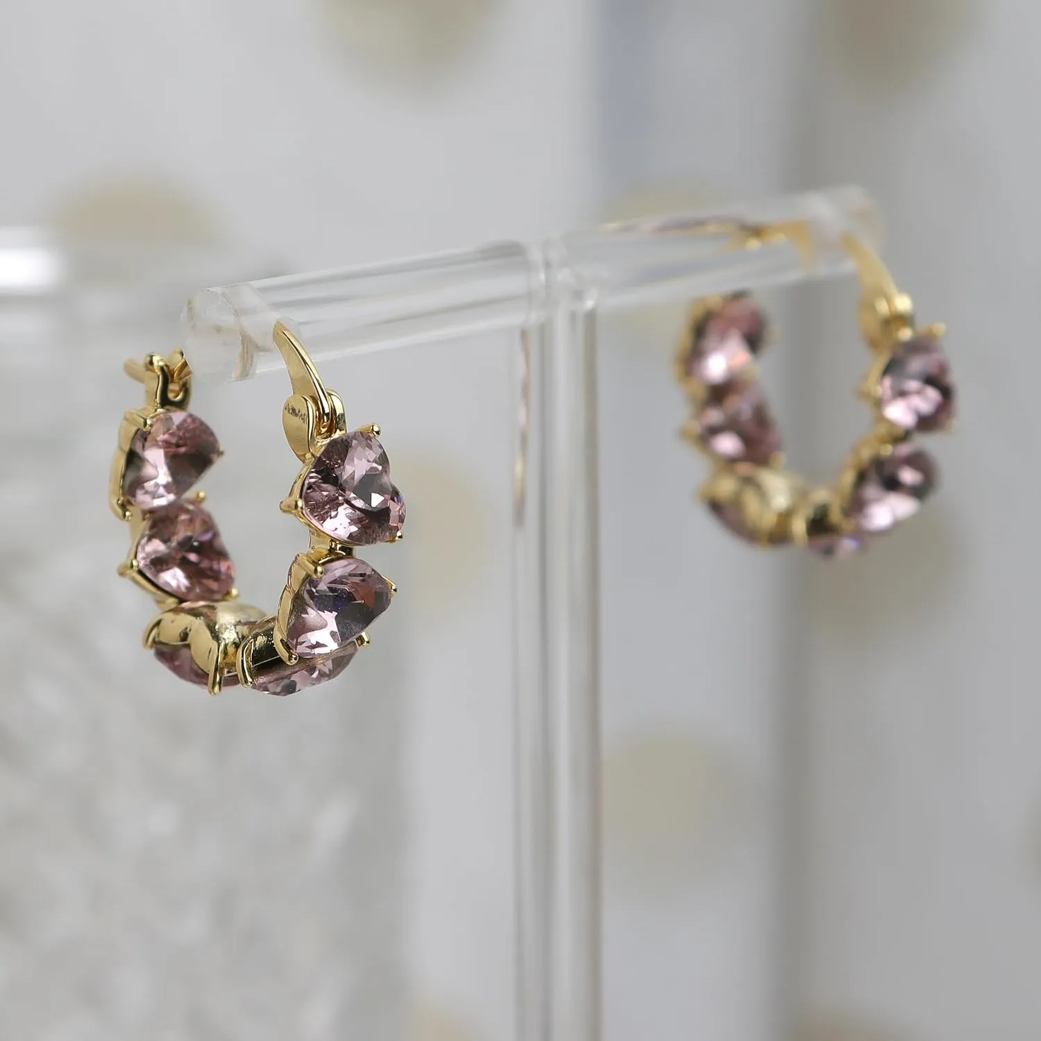 Sonateomber Gold Crystal Hoop Huggie Earrings for Women - Trendy Unique Sparkly Rhinestone CZ Thick Earings Hypoallergenic Wedding Prom Bridal Fashion Fairy Jewelry Gift