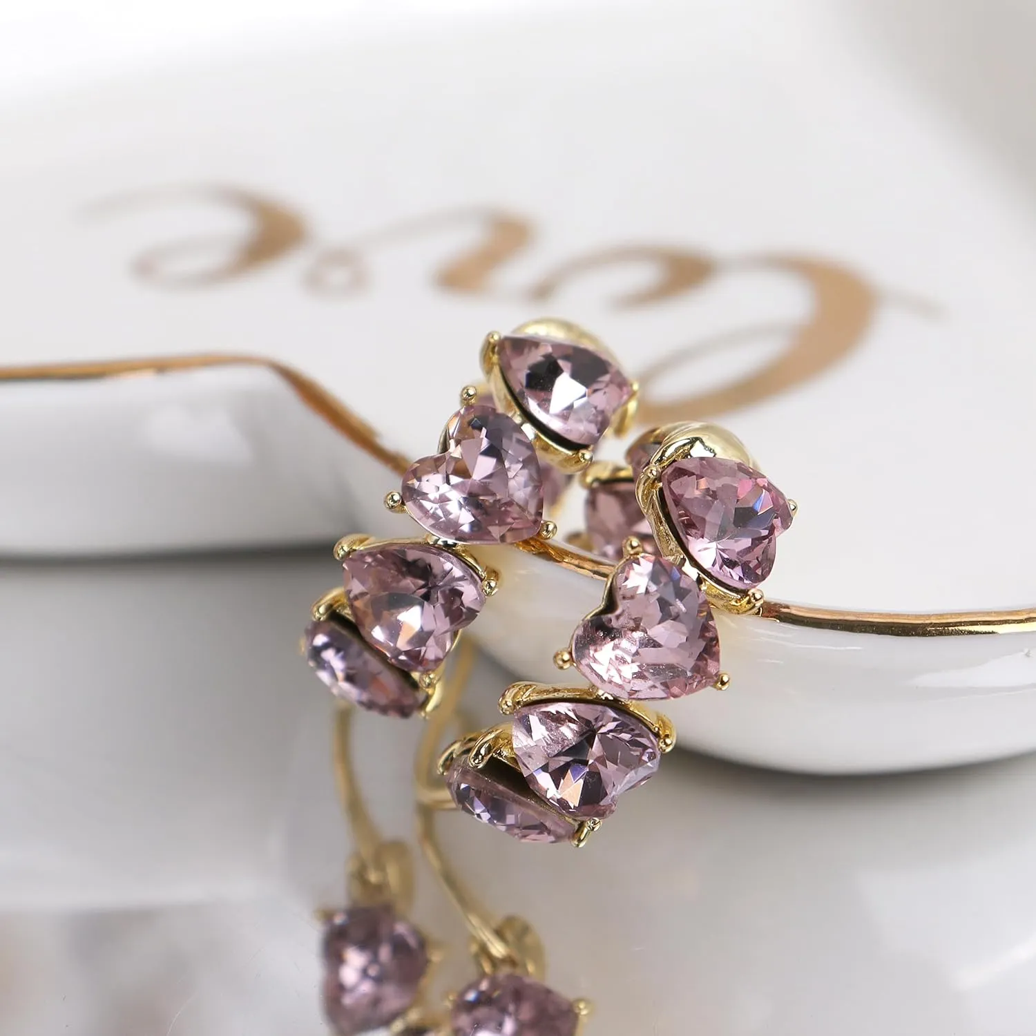 Sonateomber Gold Crystal Hoop Huggie Earrings for Women - Trendy Unique Sparkly Rhinestone CZ Thick Earings Hypoallergenic Wedding Prom Bridal Fashion Fairy Jewelry Gift