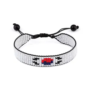South Korea Flag Bracelet, Adjustable, Boho Style Rope Bracelet for Women, Men, Thread String