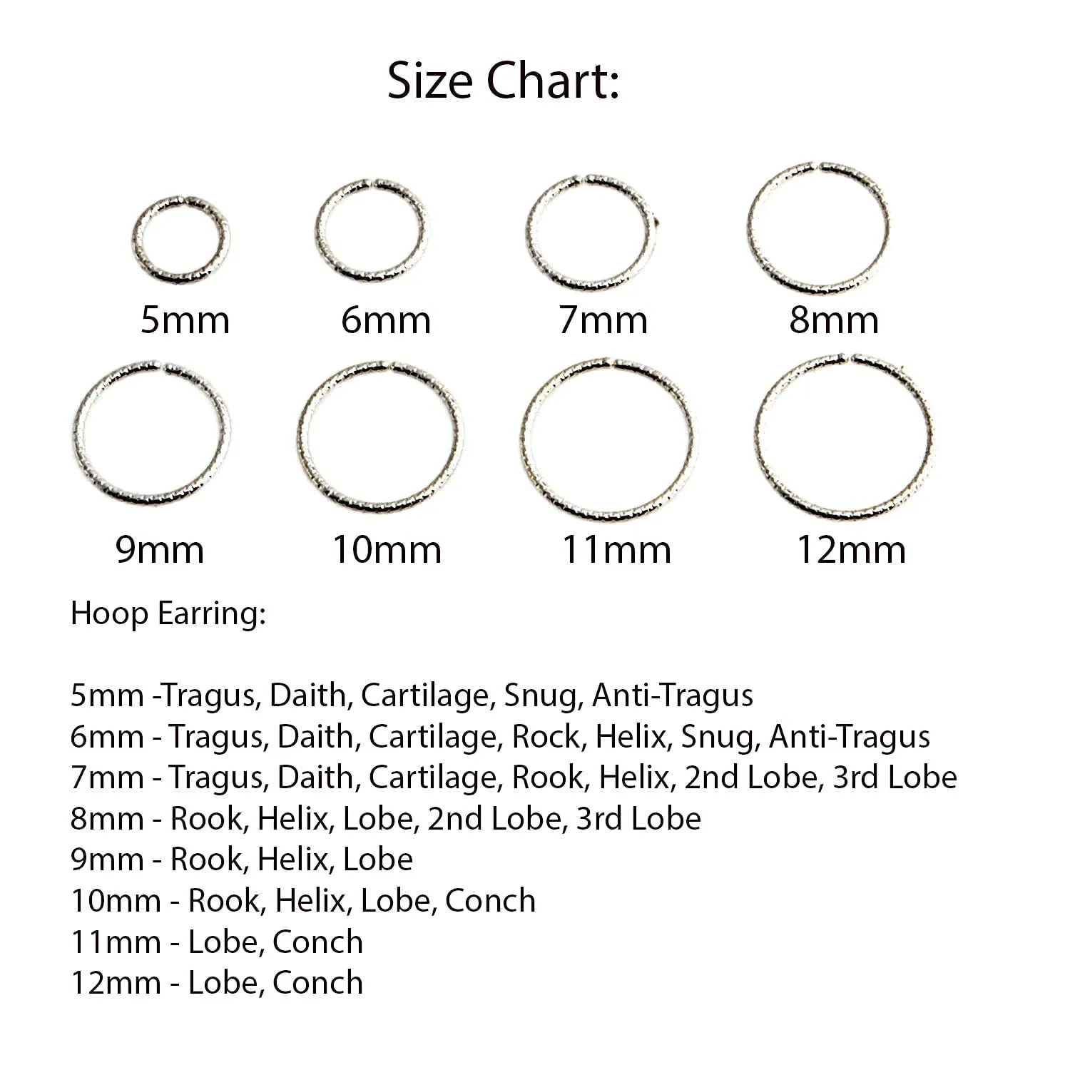Sparkly Wire Small Piercing Hoop Earrings for Women, fit Helix Cartilage Rook Snug Hoops Nose Ring Hoops, Mini Tragus Piercing Hypoallergenic (5mm / GF 20 gauge)