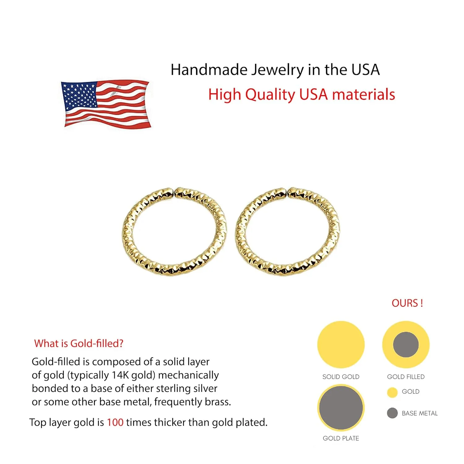 Sparkly Wire Small Piercing Hoop Earrings for Women, fit Helix Cartilage Rook Snug Hoops Nose Ring Hoops, Mini Tragus Piercing Hypoallergenic (5mm / GF 20 gauge)