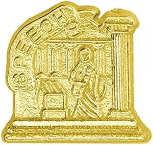 SPEECH Chenille Lapel Pins  Bright Gold Lapel Pins  Chenille Lapel Pin for women and men  Gold Finished Chenille Lapel Pin with Clutch Back  0.75  0.75