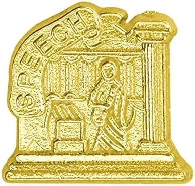 SPEECH Chenille Lapel Pins  Bright Gold Lapel Pins  Chenille Lapel Pin for women and men  Gold Finished Chenille Lapel Pin with Clutch Back  0.75  0.75