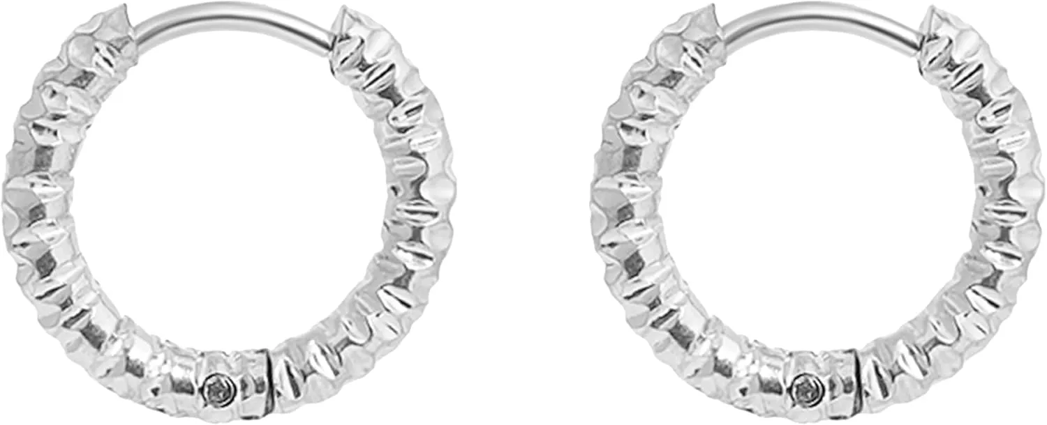 Stackable Classic Round Huggie Hoop Earrings  18K Gold Plated Stainless Steel, Water-Resistant, Hypoallergenic, Hinged Design, Various Sizes