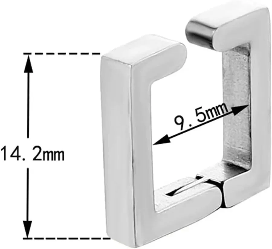 Stainless Steel Earrings Unique, Fashion Earrings for Women Hollow Square Ear Cuffs Men Jewelry Cartilage Tragus