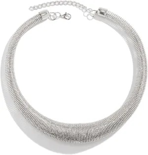 Statement Multi-Layer Chunky Choker - Gold/Silver Plated Snake Chain Necklace for Women, Vintage Cuban Herringbone Design Jewelry Gift
