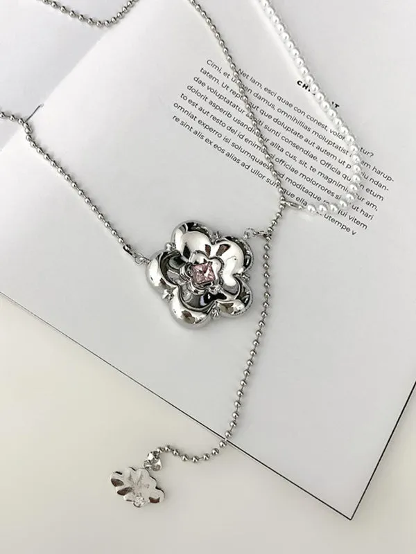 Statement Normcore Floral Pearl Necklaces Accessories