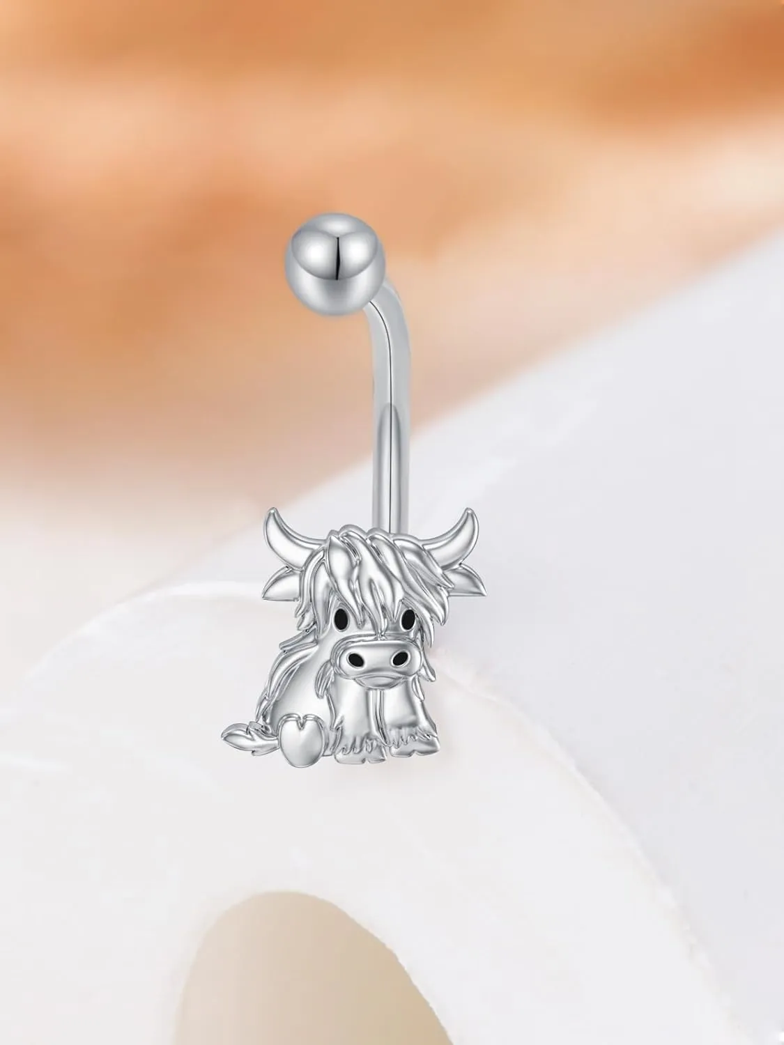Sterling Silver 14G Belly Button Rings Cross/Cat/Butterfly/Cow/Skull/Birthstone Heart Navel Rings 16mm Body Piercing Jewelry for Women