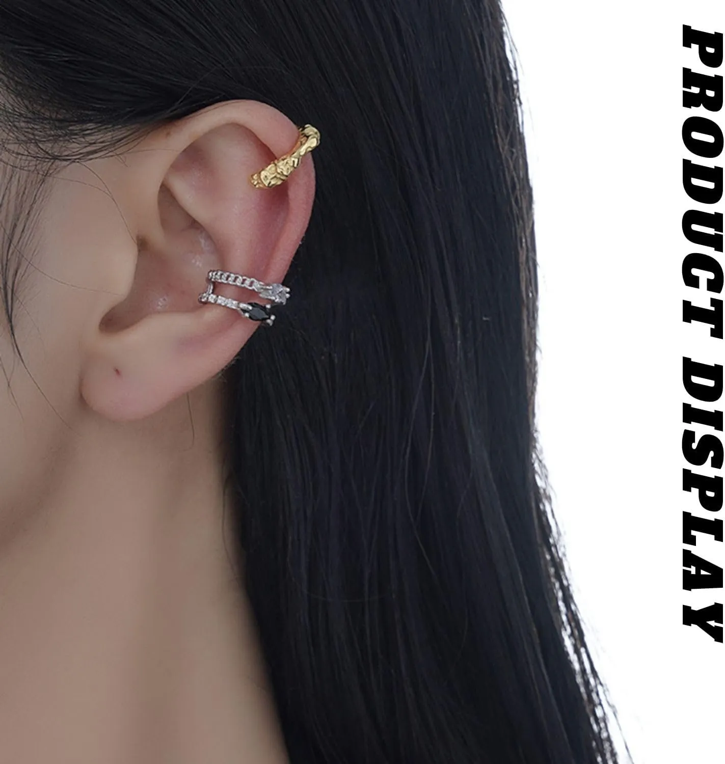 Sterling Silver Ear Cuff for Women, Multilayer Cuff Non Piercing Earrings, Minimalist Earrings Cuff