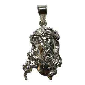 Sterling Silver Face of Jesus 2" Pendant