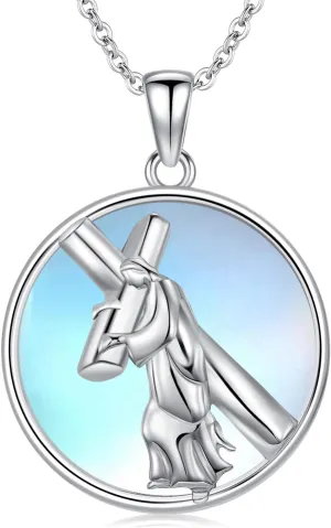 Sterling Silver Necklace for Women Regligious Pendant Necklace Silver Jewelry Gifts for Women Men