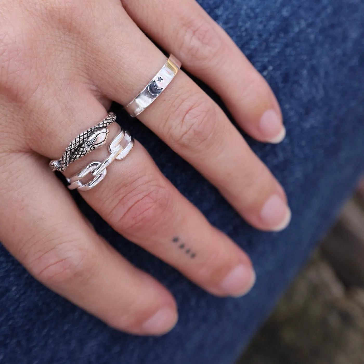 Sterling Silver Shiny Links Band