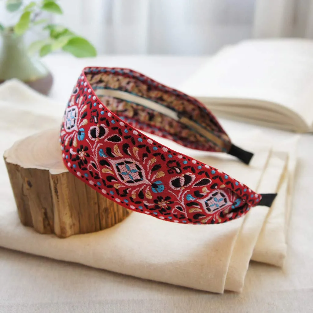 Sweet Headband Embroidery Women Hairband Head Hair Fashion Hoop Hair Girl Simple Black Hard Headbands Hair Accessories Girls