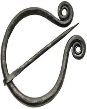 Szco Supplies Medieval Cloak Pin - 4.25 Inch Carbon Steel Celtic Brooch for Cloaks and Shawls, Viking-Style Fastener with Swivel Prong