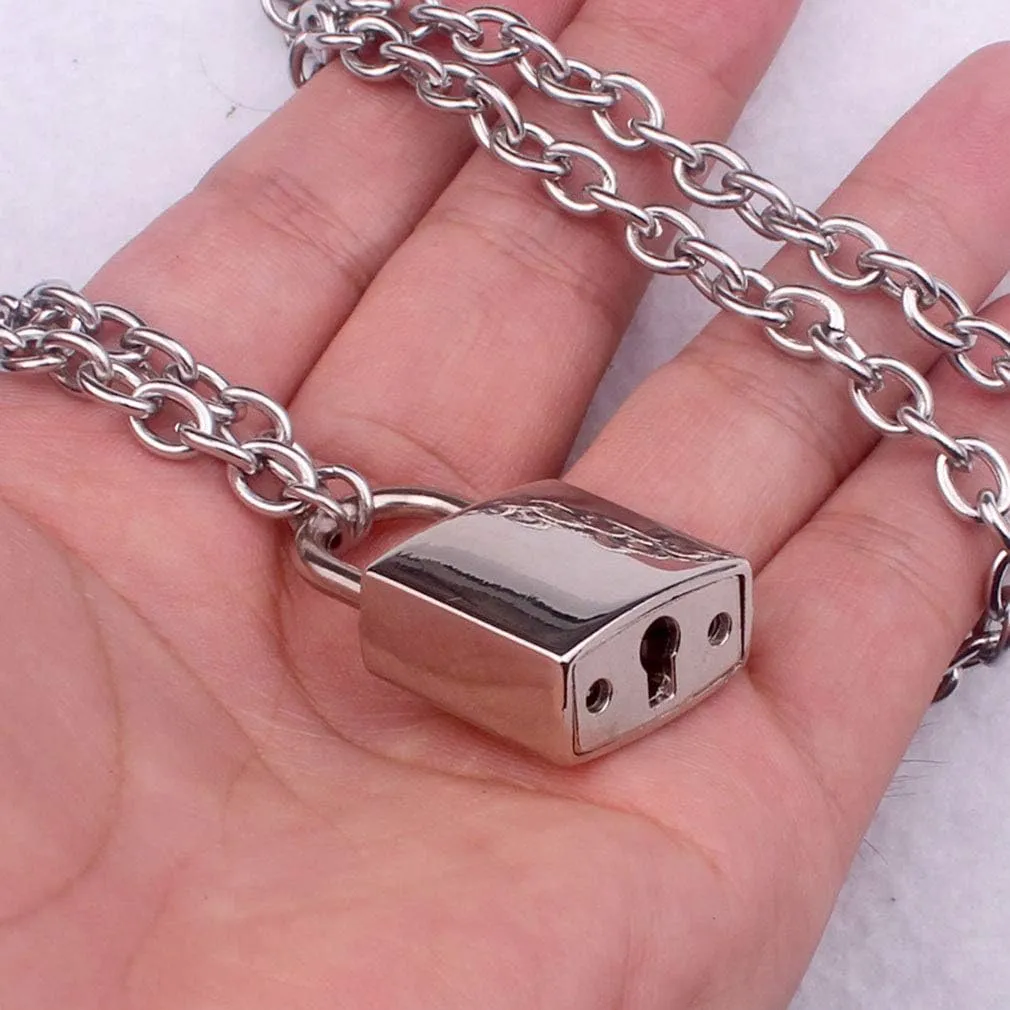 Tanyoyo Lock Key Pendant Necklace Statement Long Chain Punk Multilayer Choker Necklace for Women Men