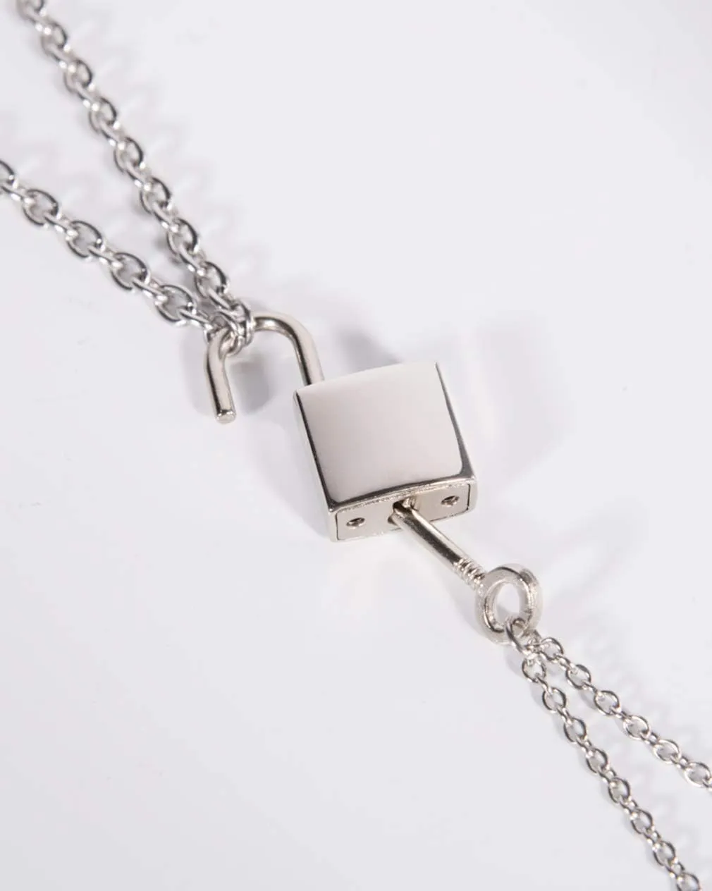 Tanyoyo Lock Key Pendant Necklace Statement Long Chain Punk Multilayer Choker Necklace for Women Men