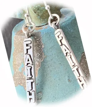 The New Silver Tone Faith Dangle Earrings Love Believe Ideal for Creating Unique Accessories and Decorations KATE1O00005
