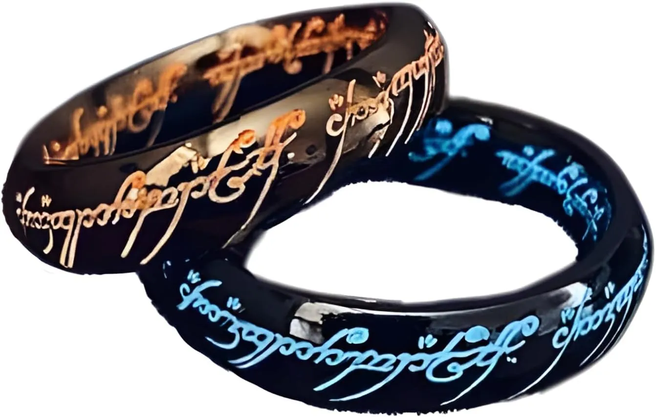 The One Ring Glow in the Dark, The Rings of Power with Elvish Rune