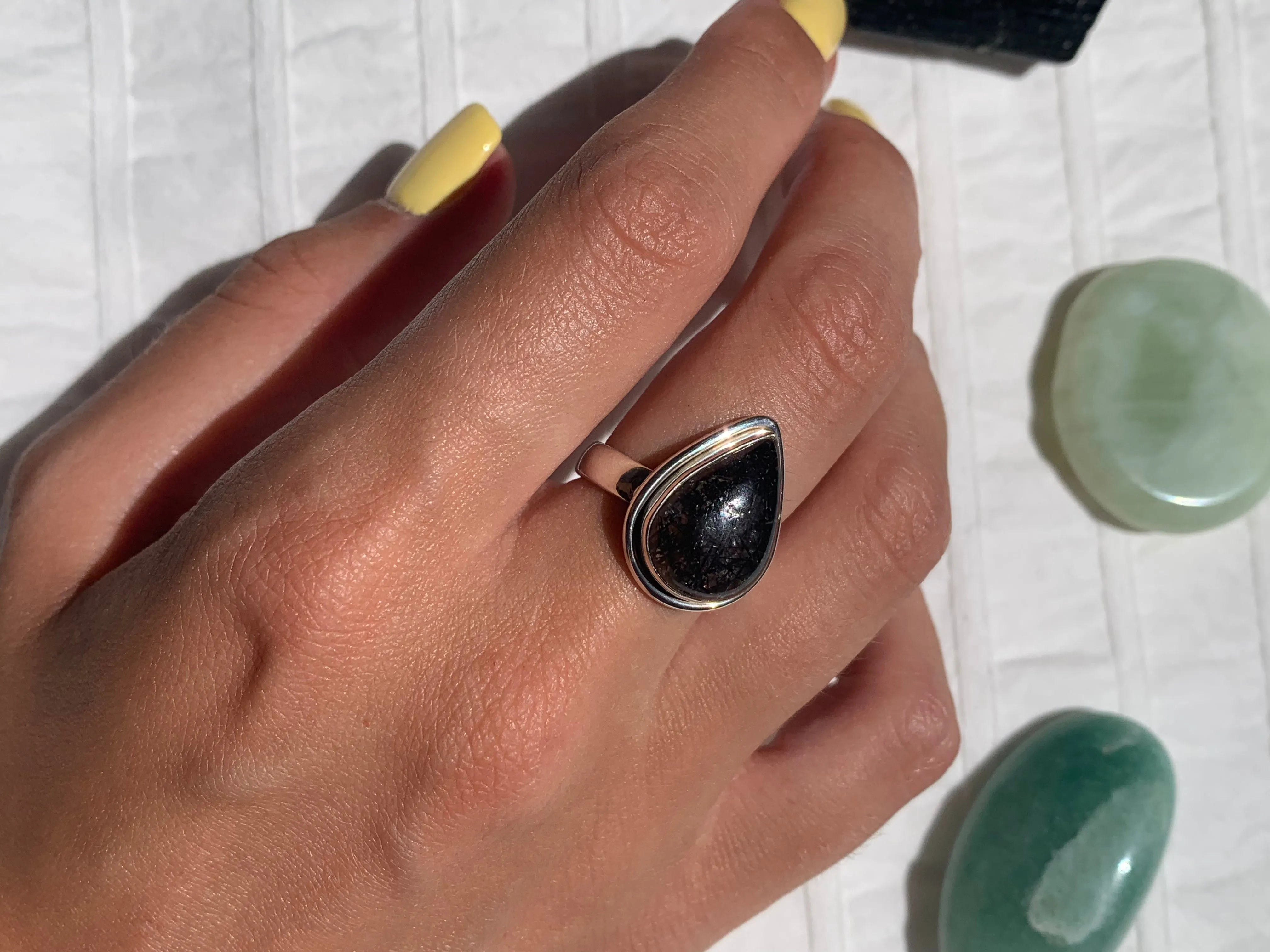 Tourmalated Quartz Brea Ring - Teardrop