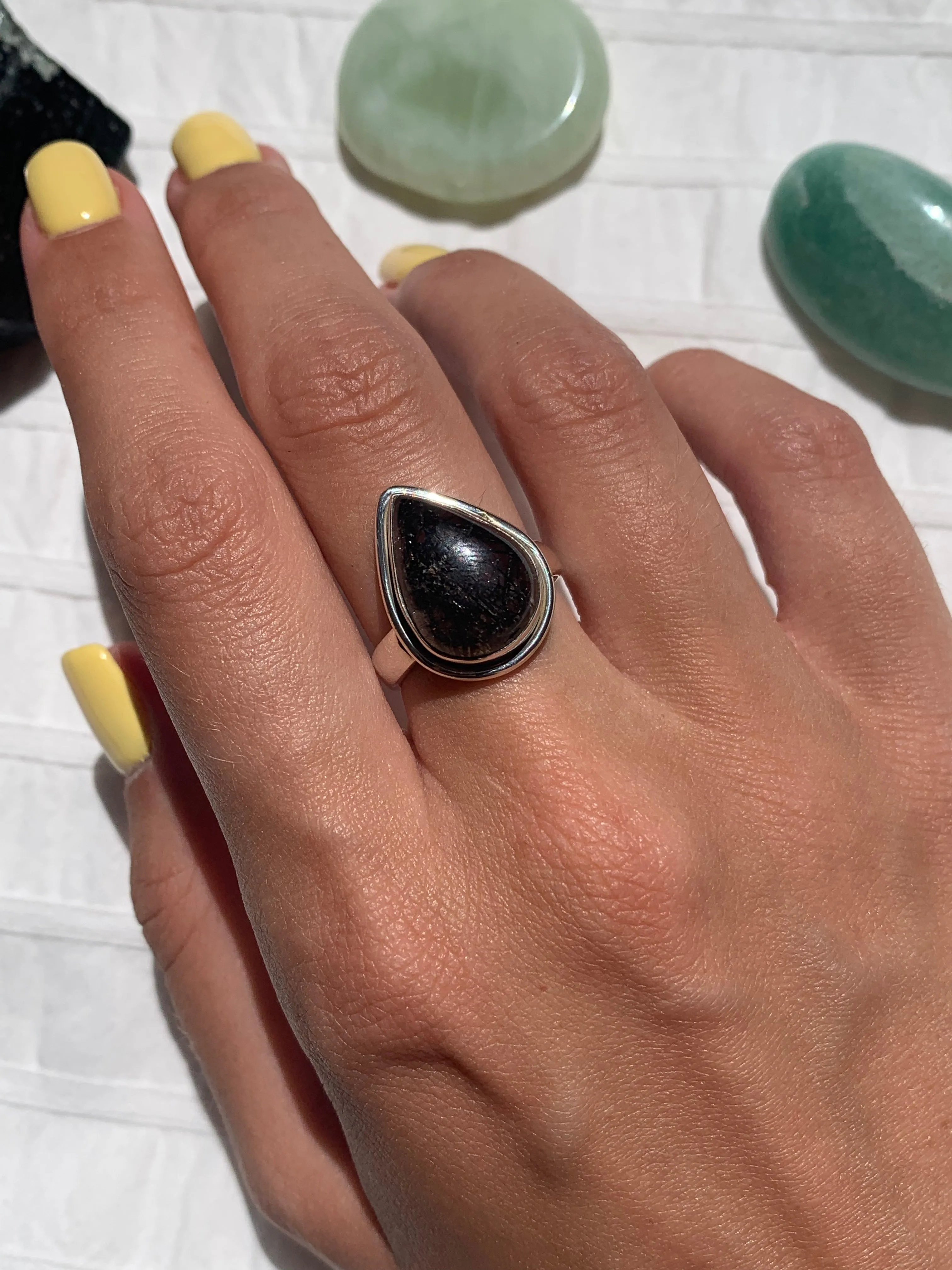 Tourmalated Quartz Brea Ring - Teardrop