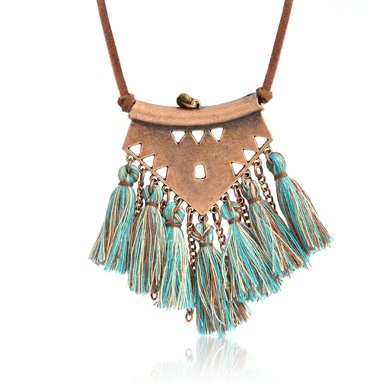 Tribal Tassel Boho Necklace