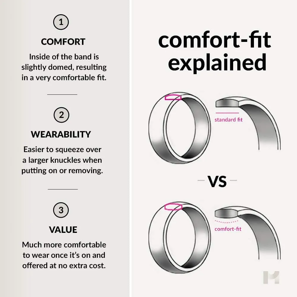 Tungsten Wedding Band Ring 8mm for Men Women 18k Rose Yellow Gold Plated Step Bevel Edge Black Brushed Polished