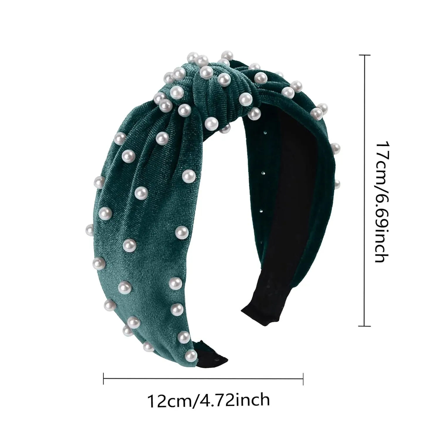 Turban Headbands for Women Pearls Knotted Head Bands Elastic Rhinestone Hair Bands Wedding Hair Accessories
