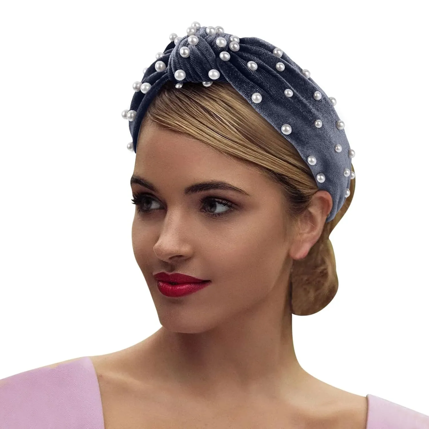 Turban Headbands for Women Vintage Flower Printed Headband Crystal Elastic hairbands Wedding Hair Accessories