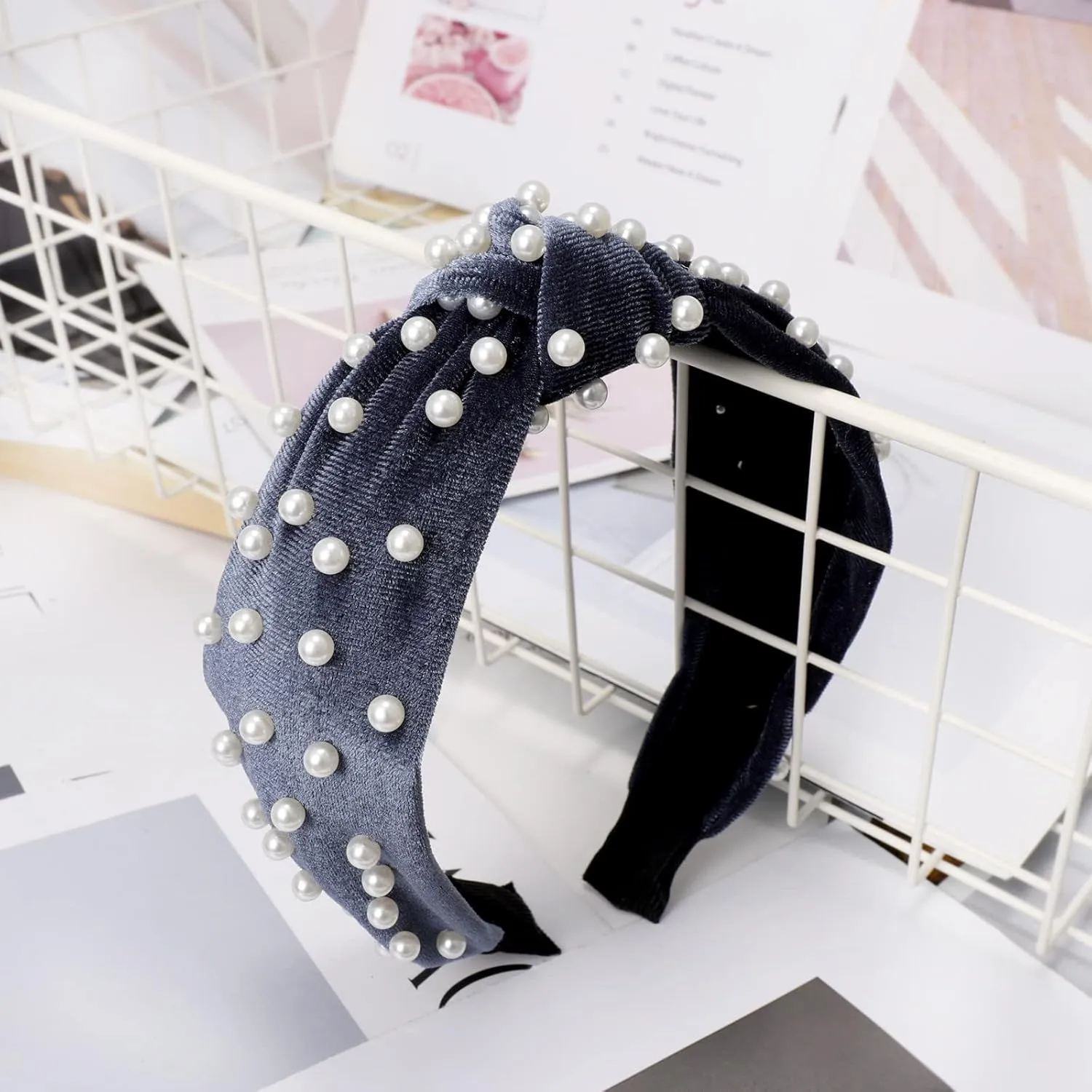 Turban Headbands for Women Vintage Flower Printed Headband Crystal Elastic hairbands Wedding Hair Accessories