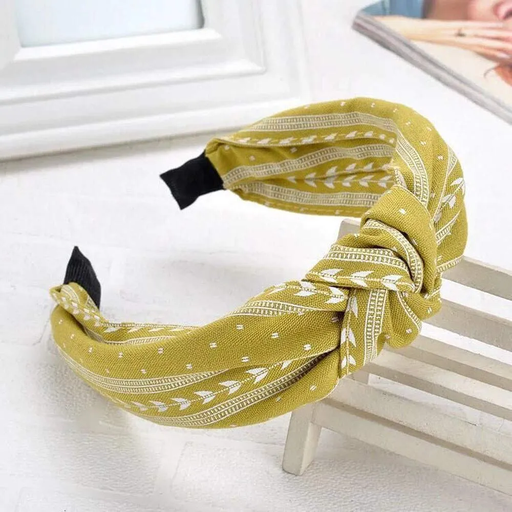 Turban Headbands for Women Vintage Flower Printed Headband Rhinestone Crystal Elastic hairbands Hair Accessories