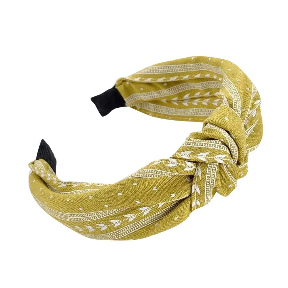Turban Headbands for Women Vintage Flower Printed Headband Rhinestone Crystal Elastic hairbands Hair Accessories