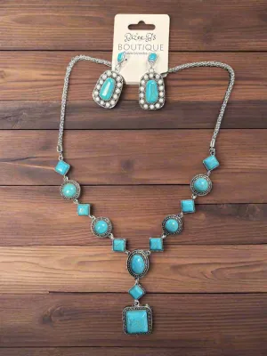 Turquoise Necklace and Earrings Set