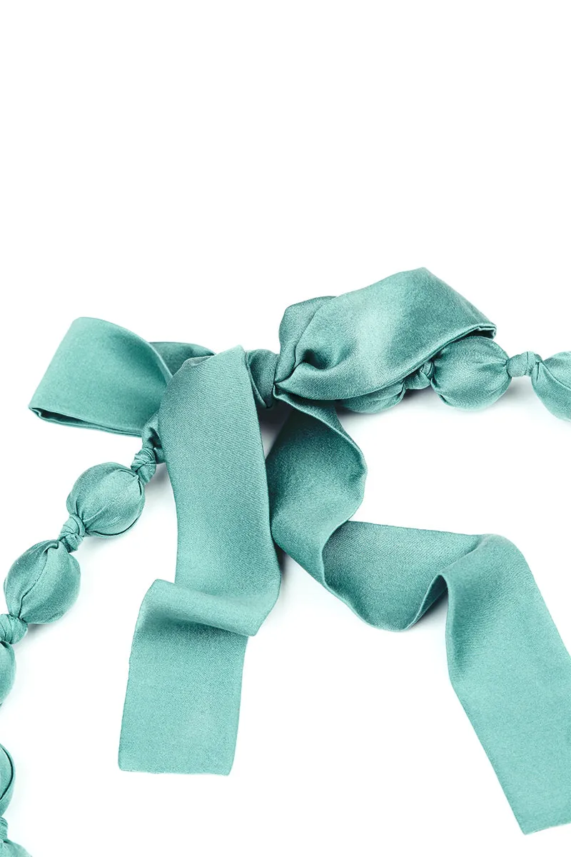 Turquoise Silk Bead Necklace