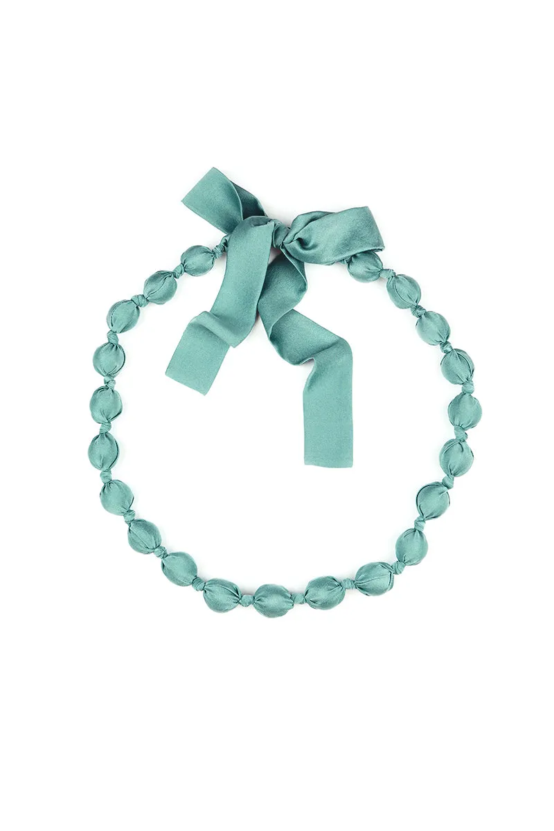 Turquoise Silk Bead Necklace