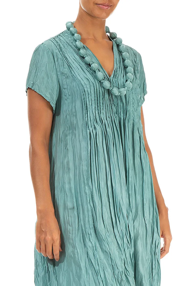 Turquoise Silk Bead Necklace