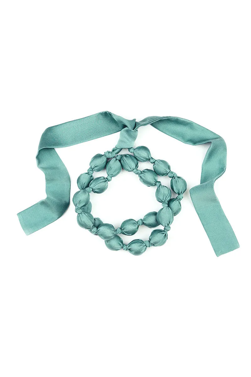 Turquoise Silk Bead Necklace
