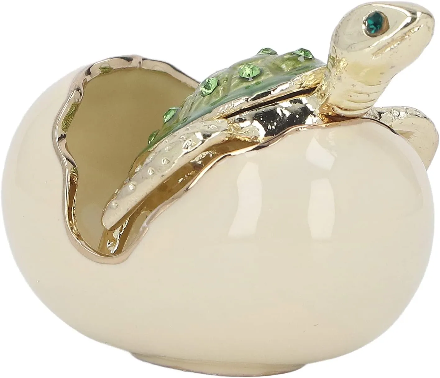 Turtles Trinket Box, Green Zinc Alloy Hand Made Metal Baby Turtles Figurine Craft Jewelry Box for Metal Earrings Necklace Holder Case Girls Women