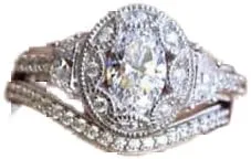Two-in-One Stackable Cubic Zirconia Bridal Rings Sets Oval Cut CZ Engagement Rings Wedding Band for Women 1.5CT 925 Sterling Silver Simulated Diamond Ring (8#)