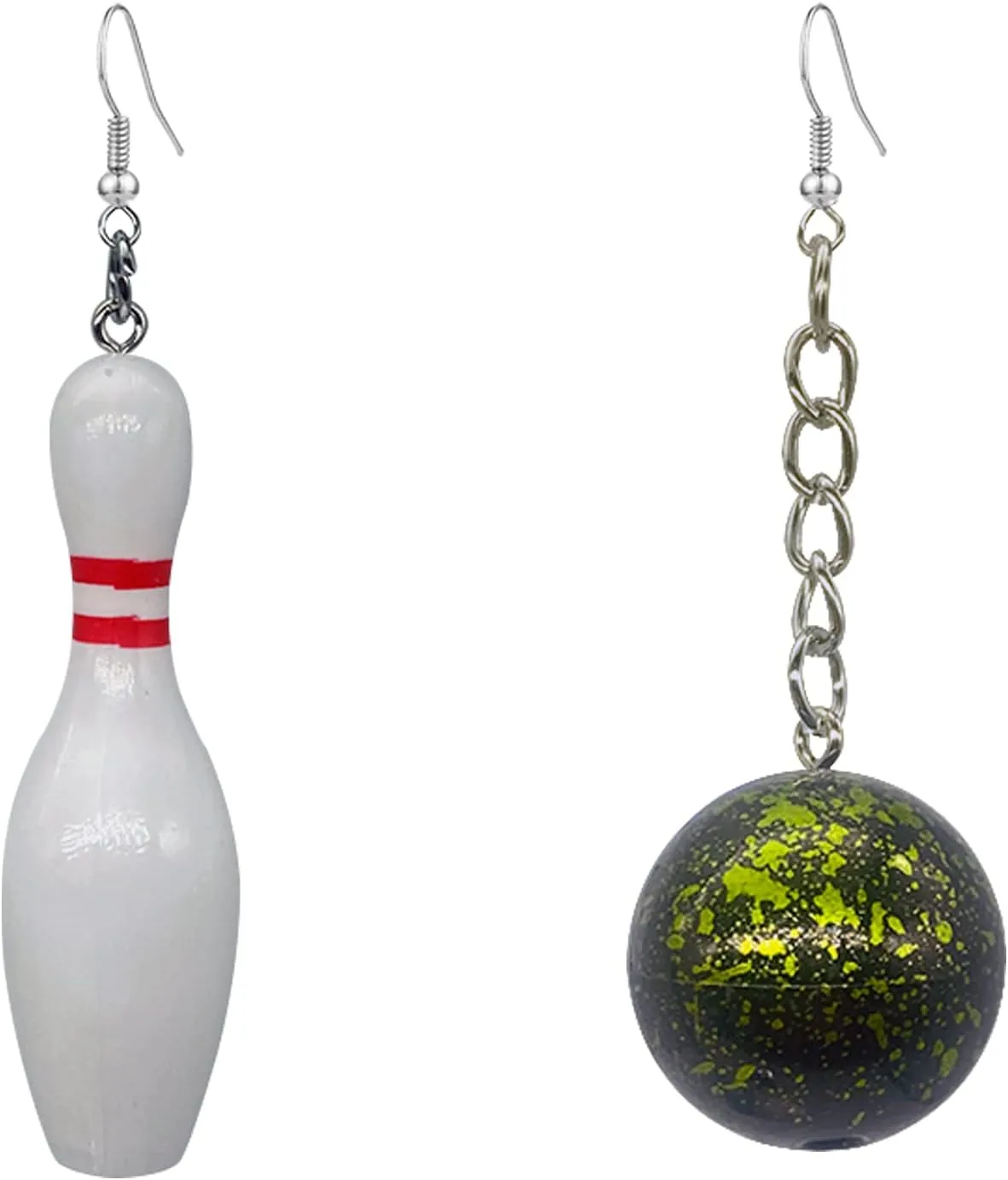 Unique 3D Bowling Ball Earrings Funny Big Size Ball Sport Dangle Drop Statement Earrings For Women