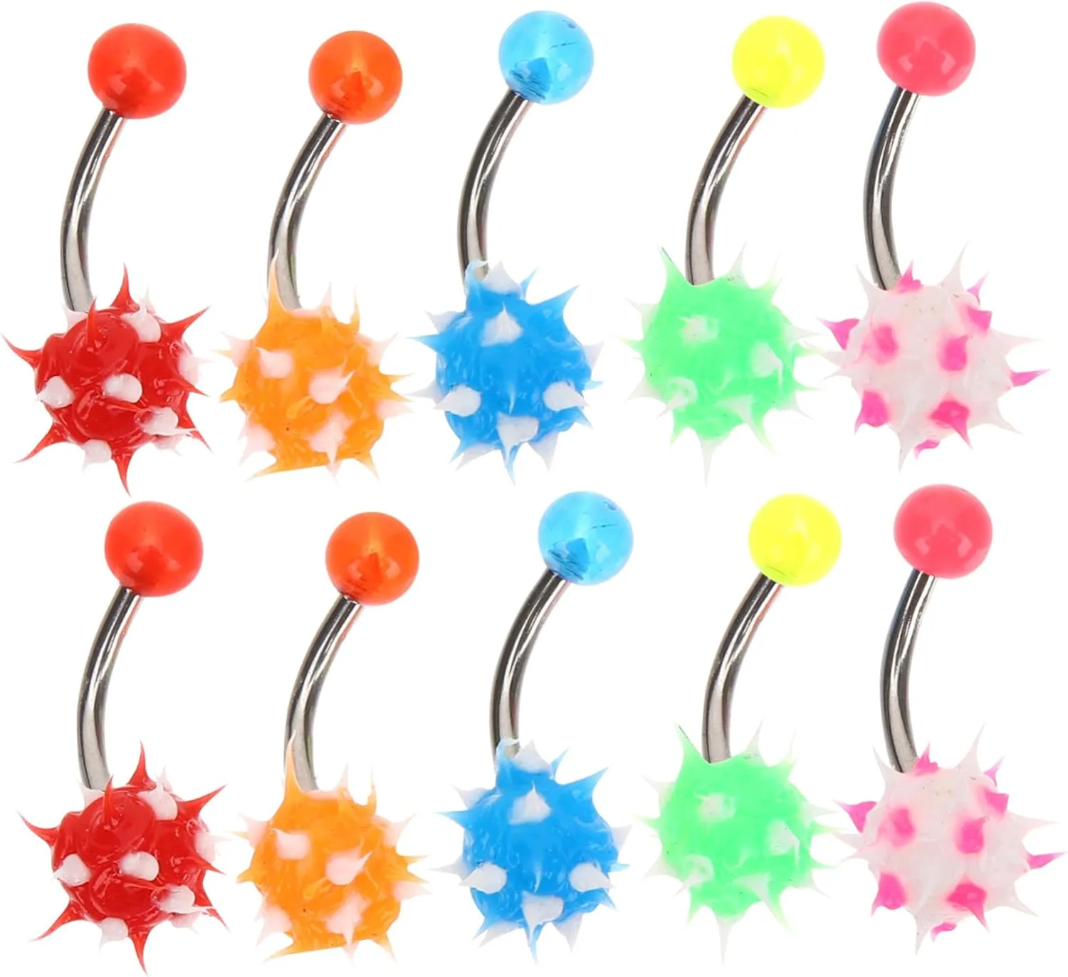 Unique Belly Button Navel Rings 10pcs Piercing Jewelry Set for Women Chic Design