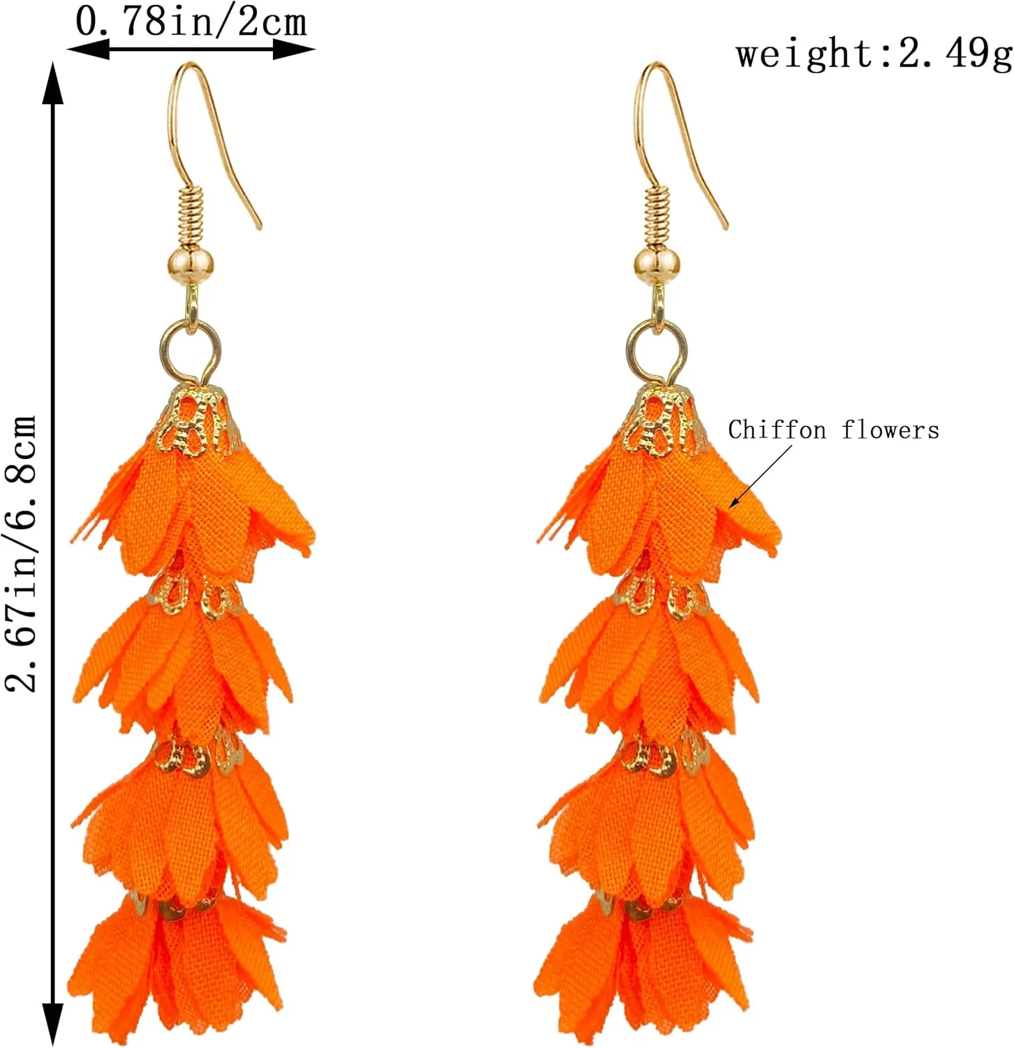 Unique Bohemian Long Flower Tassel Dangle Drop Earrings Fashion Floral Petals Earring for Women Christmas Birthday Party Gifts