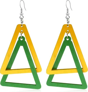 Unique Bohemian Wooden Splicing Dangle Earrings for Women Retro Temperament Geometric Drop Earrings Jewelry Gifts For Women