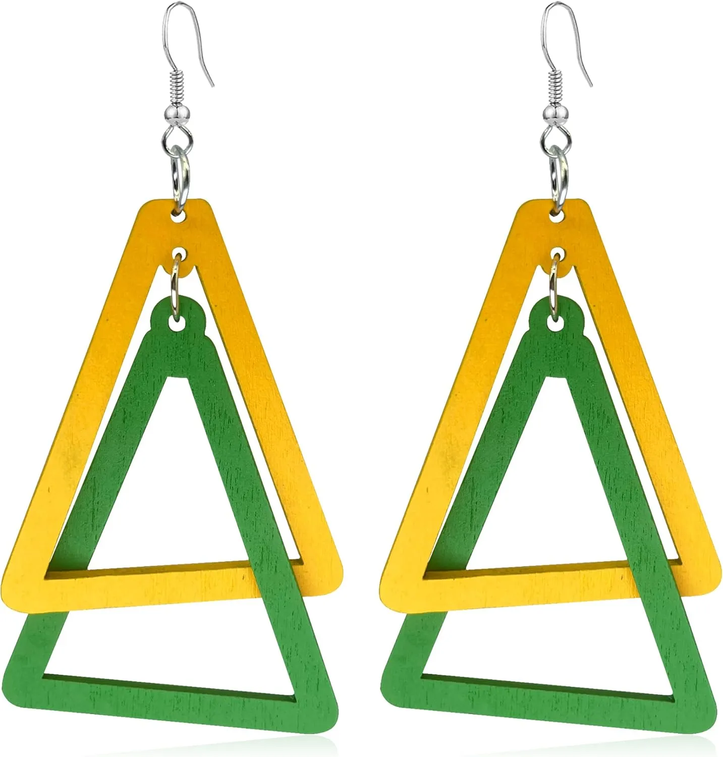 Unique Bohemian Wooden Splicing Dangle Earrings for Women Retro Temperament Geometric Drop Earrings Jewelry Gifts For Women